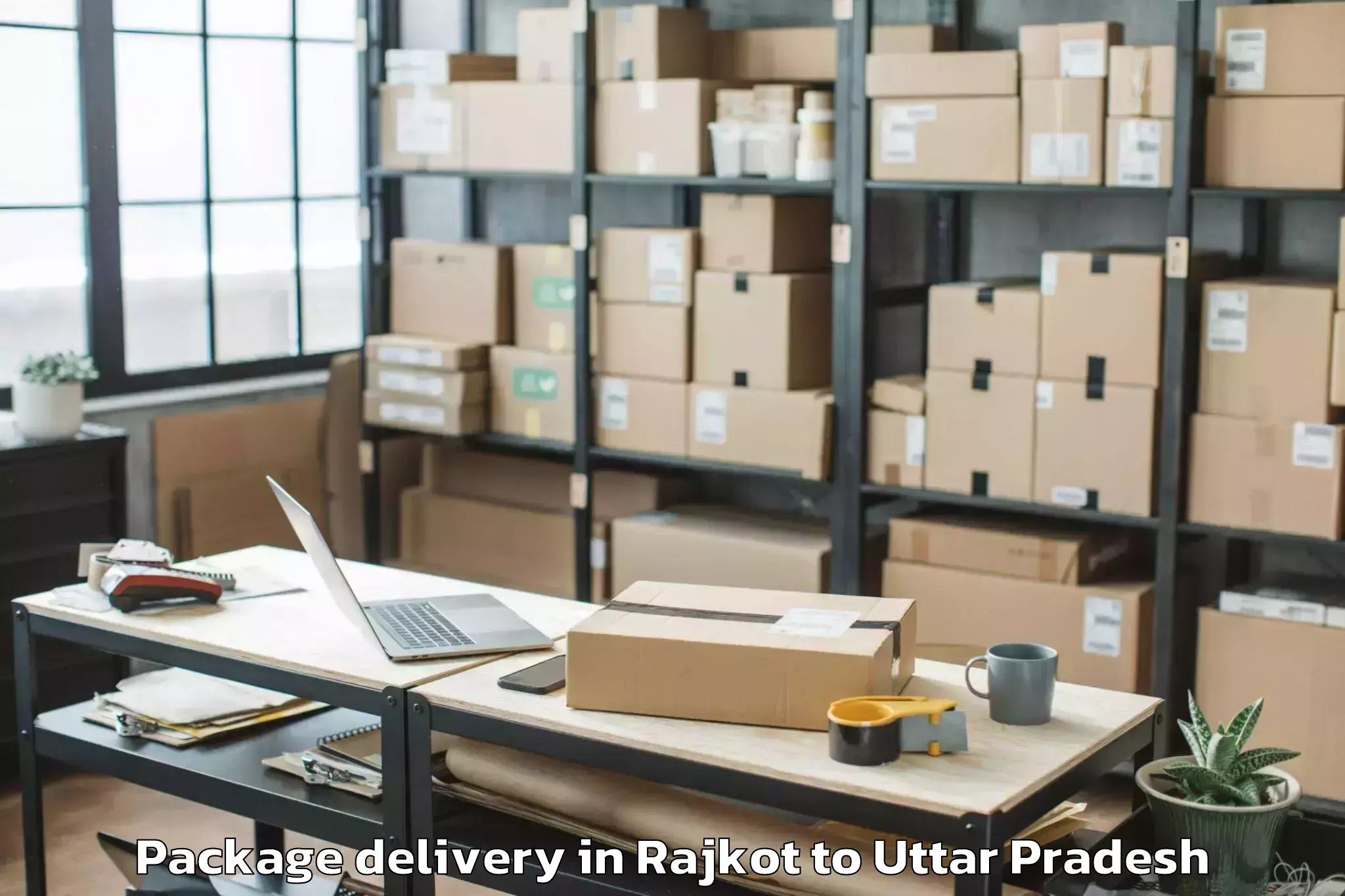 Trusted Rajkot to Jalesar Package Delivery